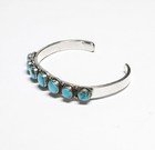 Estate Krs Navajo Native American Turquoise Ss Cuff Bracelet - Signed - 26g