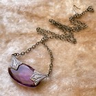 Vintage Necklace Art Deco Antique Amethyst Czech Glass Pendant