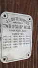 1876-1883 Patent Date J  Butterfield s Two Stamp Mill Nickel Plated Brass Tag