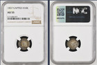 1837  large 5c  Capped Bust Half  Dime  ngc Au55  Rainbow Toning  free Shipping 