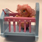 Vintage      Wooden Baby And Rocking Cradle