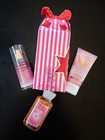 Bath   Body Works Strawberry Snowflakes Mini Gift Set 3 Pc Mist Cream Wash New 