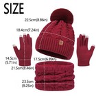 Hat Scarf Gloves Set Thickened Pompom Beanies Women Winter Accessories Outdoor-