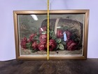 Antique Victorian Rose Floral Print Framed Cottagecore Romantic Wall Art