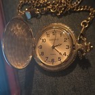 Watch-it Quartz Pocket Watch Silver Full Hunter Train Motif Analog