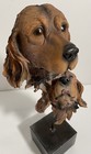 Sculpture 2 Dogs    Heads  Resin  Irish Setter 16    H