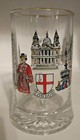 Clear Glass Beer Stein Mug  London Scenes England With Gold Metallic Rim