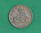 1857 Bank Of Upper Canada One Penny Circulated Brown Canadian Colonial Token