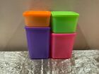 New Unique Beautiful Bright Tupperware Set Of 4 Square Round Containers S-m-l-xl
