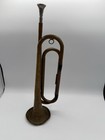 Ww2  U S  Us Regulation Brass Military Bugle Horn W mouthpiece Made In Usa Used