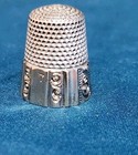 Vintage Scroll Panel Band Thimble - Ketcham   Mcdougall  size 7 sterling Silver