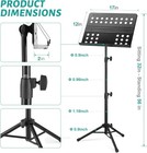 Vekkia Professional Portable Sheet Music Stand - Folding Adjustable Holder