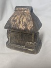 Vintage Mid-century Metal Tea Hut Barn Watermill Shaped Incense Burner Japan