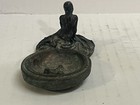 Vintage Cast Bronze Mythical Mermaid On Rock Incense Burner