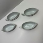 Set Of 4 Oneida Buffalo Bright White Ware Mini Porcelain 5  Gravy   Sauce Boats