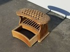 Antique Shoe Shine Box Stool W Drawer 
