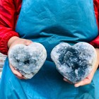 2-piece Natural Blue Quartz Crystal Geode Raw Specimen Healing 0 99 0 71kg