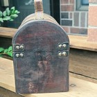 Vintage Style Wooden Treasure Chest Small Domed Trunk Storage Box With Handle