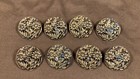 8 Matching Antique Victorian 1 1 4  Large Brass Buttons Flower Picture