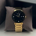 Bulova Futuro Modern 97d116 Black Dial Gold Band Men s Quartz Watch 42mm