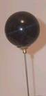 Antique Black Amethyst Glass Ball Hatpin Sphere Globe Art Deco Mourning 9  Long