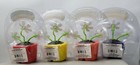 4 Solar Dancing Triple Daisies Flower Sun Or Light Powered Daisy Bobble Head Toy