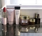 New Estee Lauder 7 Pc Resilience Skincare Makeup Nautical Pink Beach Tote Set