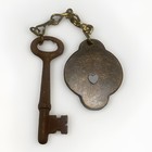 Vintage Solid Brass Brothel Keychain 1-1 2    Token   Key Kates Place Precott