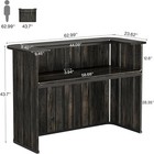 63-inch Home Bar Unit  Farmhouse Liquor Bar Table With Storage Shelves For Pub