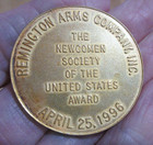 Vintage Remington Arms Co Token 1996 Newcomen Society Of Us Award  w23 