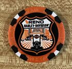 Harley Davidson Poker Chip Orange Black White Reno Nevada