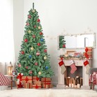 6ft Green Artificial Christmas Tree Classic Spruce Xmas Tree Unlit Foldable Base