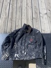 Vintage 2000s Dodge White Paint Stained Black Bomber Jacket Lined Teflon Ht Tag