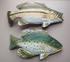 Hand-painted Rustic Wooden Fish Wall Hanging Decor  Bass  Crappie  17    15 5 