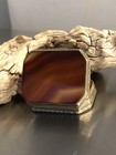 Vintage Pill Box Banded Agate Silver Engraved Antique Trinket Box Made In Italy