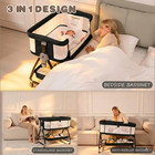 Baby Bassinets Bedside Sleeper With Wheels And Mattress  Cosleeping Baby Bed Wit