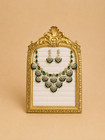 Indian American Diamond Necklace Earring Set Ad Cz Emerald Green Bridal Wedding