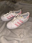 Adidas Superstar Women White pink Low Top Lace-up Sneakers By3724