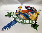 Unused Corona Beer Tin Parrot W  Sombrero Embossed Sign Barton Importers Vintage