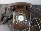 Vtg Itt Rotary Dial Desktop Telephone Phone Brown Color 1970 s Retro Untested