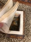 Antique French 1810 Secret Storage  Compartment Space Leather Double Book Safe