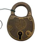 Antique Yale  20 Brass Pad Lock With Original Matching  20 Barrel Key - Man Cave