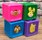 Vintage Disney Winnie The Pooh   Friends Soft Rubber Toy Blocks Lot Of 8