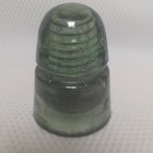 Beehive Glass Insulator Vintage Olive Green Embossed Star