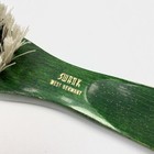 Vintage Swank Shoe Brush Horn Green With Stripes And Hook West Germany