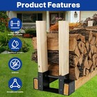 Firewood Rack Brackets Kit Adjustable Fireplace Log Rack Lumber Storage Rack 2pk