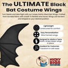 35  Black Bat Dragon Wings Masquerade Dark Angel Adult Elastic Straps Costume