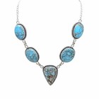 Natural Turquoise Gemstone Necklace 925 Sterling Silver Jewelry S-18  Women Gift
