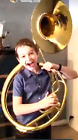 Sousaphone 16  bell Of Pure Brass Metal In Golden Color With Box   Free Shipping