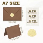 20pack Light Coffee 5x7 Envelopes  A7 Envelopes With Cards Stickers